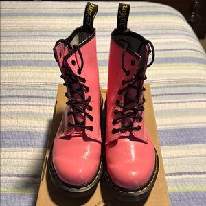 Dr. Martens Pink Combat Boots High-Top Design Women’s Size 7 US